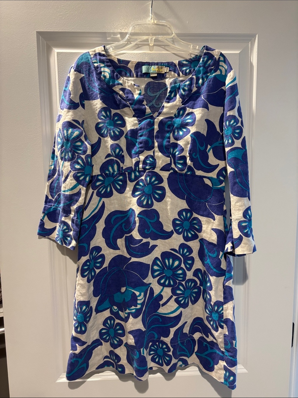 Boden Blue Linen Tunic Dress